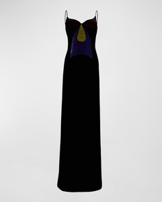 Бархатное платье-колонна с несколькими панелями Sergio Hudson