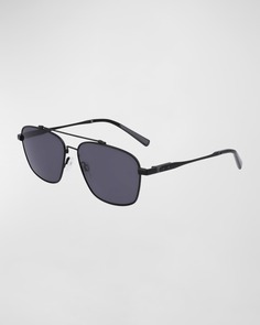Мужские солнцезащитные очки-авиаторы с двойной перемычкой из металла Shinola