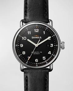 Мужские кожаные часы Canfield, 43 мм Shinola