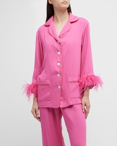 Укороченный пижамный комплект с отделкой перьями для вечеринки Sleeper