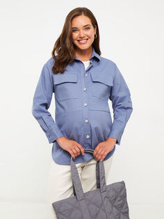Обычная рубашка с длинным рукавом для беременных с застежкой на пуговицы спереди LC Waikiki Maternity