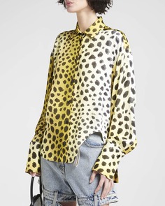 Рубашка на пуговицах с леопардовым принтом Eliza The Attico