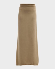 Calista Трикотажная длинная юбка прямого кроя с закругленными краями THE ROW