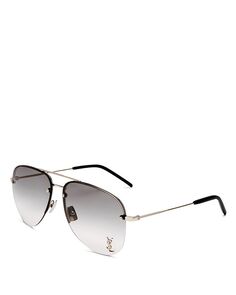 Солнцезащитные очки-авиаторы CLASSIC 11 M Brow Bar, 59 мм Saint Laurent