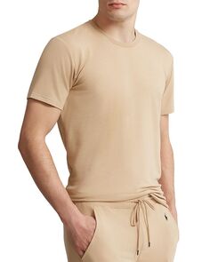 Эластичная махровая однотонная футболка для сна Polo Ralph Lauren