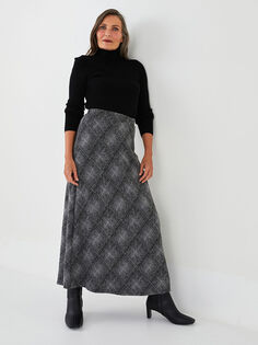 Женская юбка трапециевидной формы с эластичной резинкой на талии LCW Grace