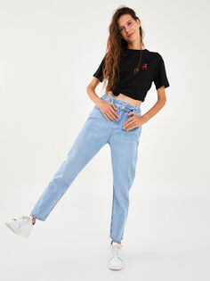 Женские джинсы с прямым карманом и эластичной резинкой на талии Xside
