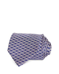 Классический шелковый галстук Gancini Link Ferragamo