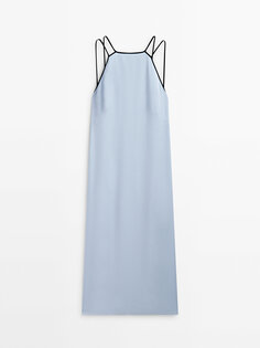 Платье Massimo Dutti Studio Contrast Camisole, голубой