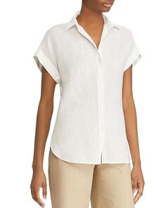 Льняная рубашка на пуговицах с рукавами «летучая мышь» Ralph Lauren