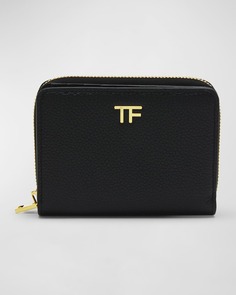 Классический компактный кожаный кошелек на молнии TOM FORD