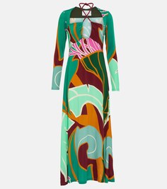 Платье макси с принтом JOHANNA ORTIZ, разноцветный