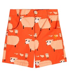 Хлопковые шорты с принтом свиней The Animals Observatory, красный