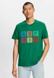 Футболка с принтом Esprit, темно-зеленый