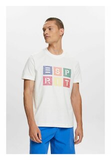 Футболка с принтом Esprit, молочный