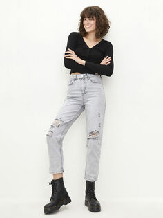 Женские джинсы Rodeo прямого кроя с высокой талией и карманами LCW Jeans