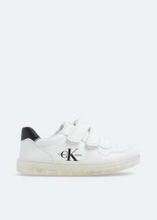 Кроссовки CALVIN KLEIN Leather velcro sneakers, белый
