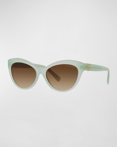Солнцезащитные очки «кошачий глаз» из ацетата с градиентом RL Monogram Lauren Ralph Lauren