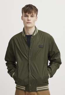 Куртка-бомбер Blend без капюшона, зеленый