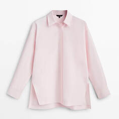 Рубашка Massimo Dutti Concealed Placket, розовый