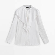 Рубашка Massimo Dutti Textured, кремовый