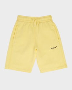 Спортивные шорты в полоску с логотипом для мальчика, размеры 4–12 Off-White