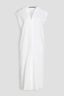 Платье миди из хлопковой марли ENZA COSTA, белый