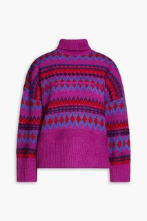 Шерстяной свитер с высоким воротником Willow Fair Isle RAG &amp; BONE, фиолетовый