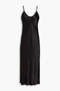 Атласное платье-комбинация миди ENZA COSTA, черный