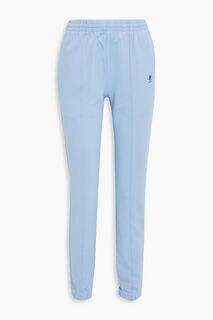 Спортивные брюки из французской хлопковой махры с принтом HELMUT LANG, синий