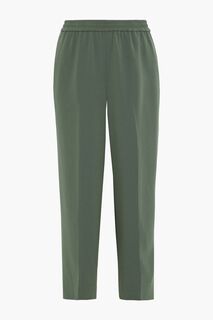 Укороченные широкие брюки из эластичного крепа HELMUT LANG, зеленый