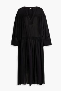 Платье миди Alessio из смесового хлопка со сборками TOTEME, черный TotÊme