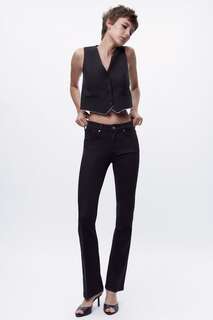 Контурные джинсы с занизкой посадкой zw Zara, черный