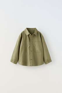 Рубашка cargo с покрытием Zara, хаки