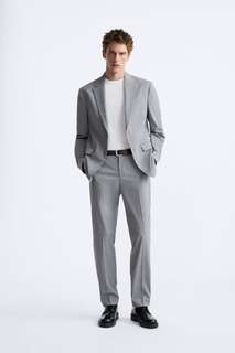 Костюмный пиджак check texture Zara, серый