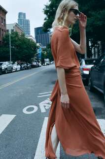 Асимметричное платье - ограниченная серия Zara, средне-розовый