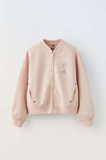 Балетная куртка-бомбер Zara, бежево-розовый