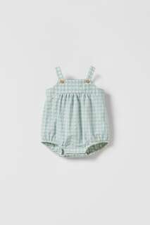 Джемпер в клетку gingham Zara, аквамарин