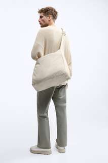 Большая сумка из нейлоновой ткани, ограниченная серия Zara, кость белый