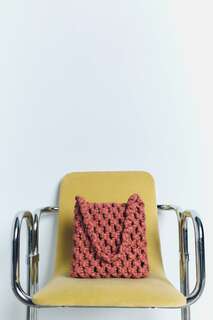 Плетеная сумка-ведро Zara, розовый