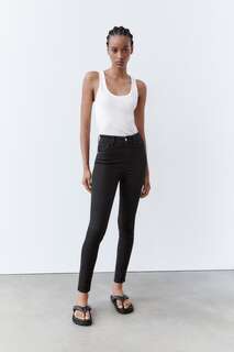 Джинсы trf skinny sculpt, высокая талия Zara, черный