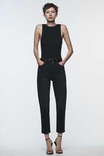 Джинсы z1975 mom fit, с высокой посадкой Zara, черный