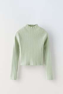 Эластичный свитер Zara, светло-зеленый