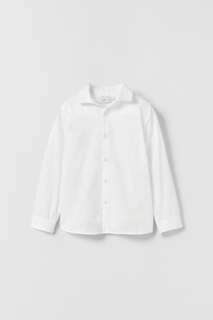 Рубашка с воротником с раскладным воротником Zara, белый
