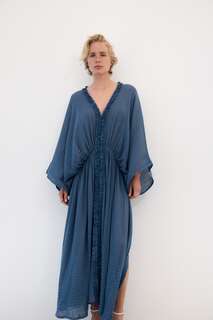 Платье из хлопка Zara, синий
