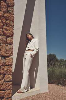 Укороченный двубортный пиджак Zara, устричный белый
