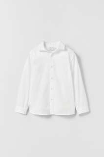 Рубашка с раскладным воротником Zara, белый