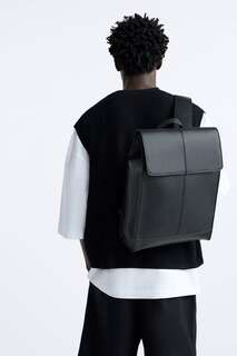 Рюкзак с клапаном Zara, черный