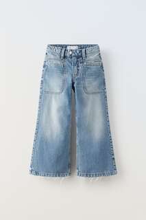 Широкие джинсы Zara, синий