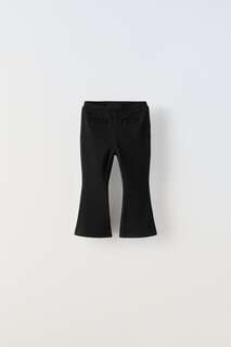 Оттоманские брюки с широкими ногами Zara, черный